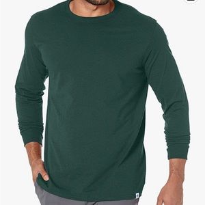 Russell Athletic Men’s Essential Long Sleeve Tee. Size: XXL, Color: Dark Green.